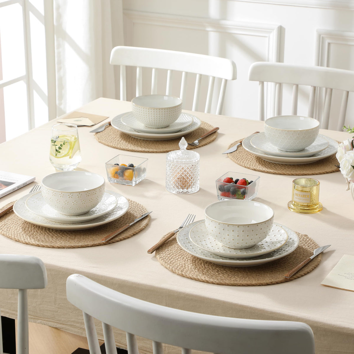 Malacasa complete service for eight with matching bowls ready for gatherings