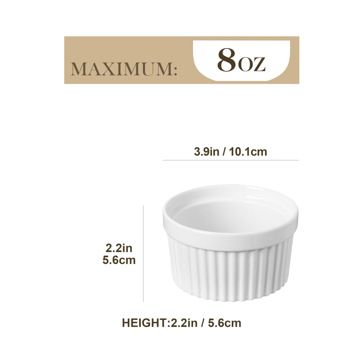 MALACASA Creme Brulee ramekins: classic porcelain for smooth tops and precise baking
