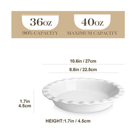 MALACASA deep-dish pie plate with fluted edge for grip