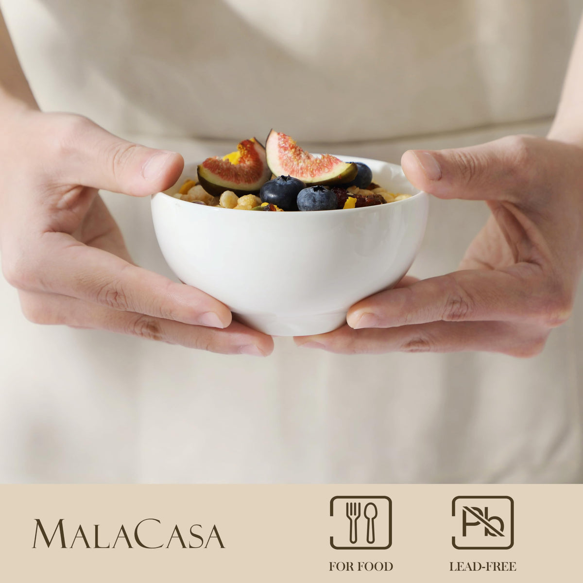 MALACASA dessert bowls ready for ice cream and fruit.
