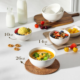 MALACASA dishwasher and microwave safe bowls for easy cleanup