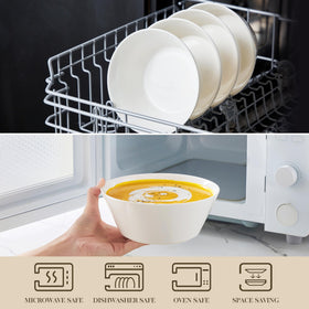 MALACASA dishwasher-microwave-safe bowls, easy cleanup after meals.