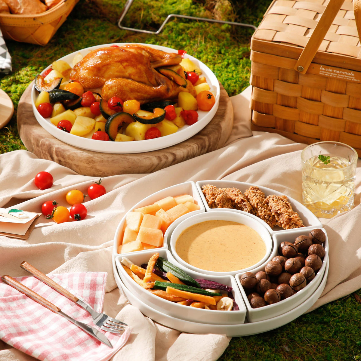 MALACASA divided platter is dishwasher-safe for easy cleanup
