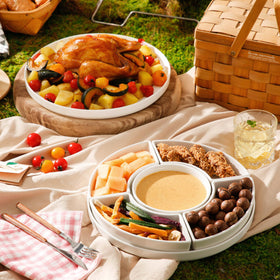 MALACASA divided platter is dishwasher-safe for easy cleanup