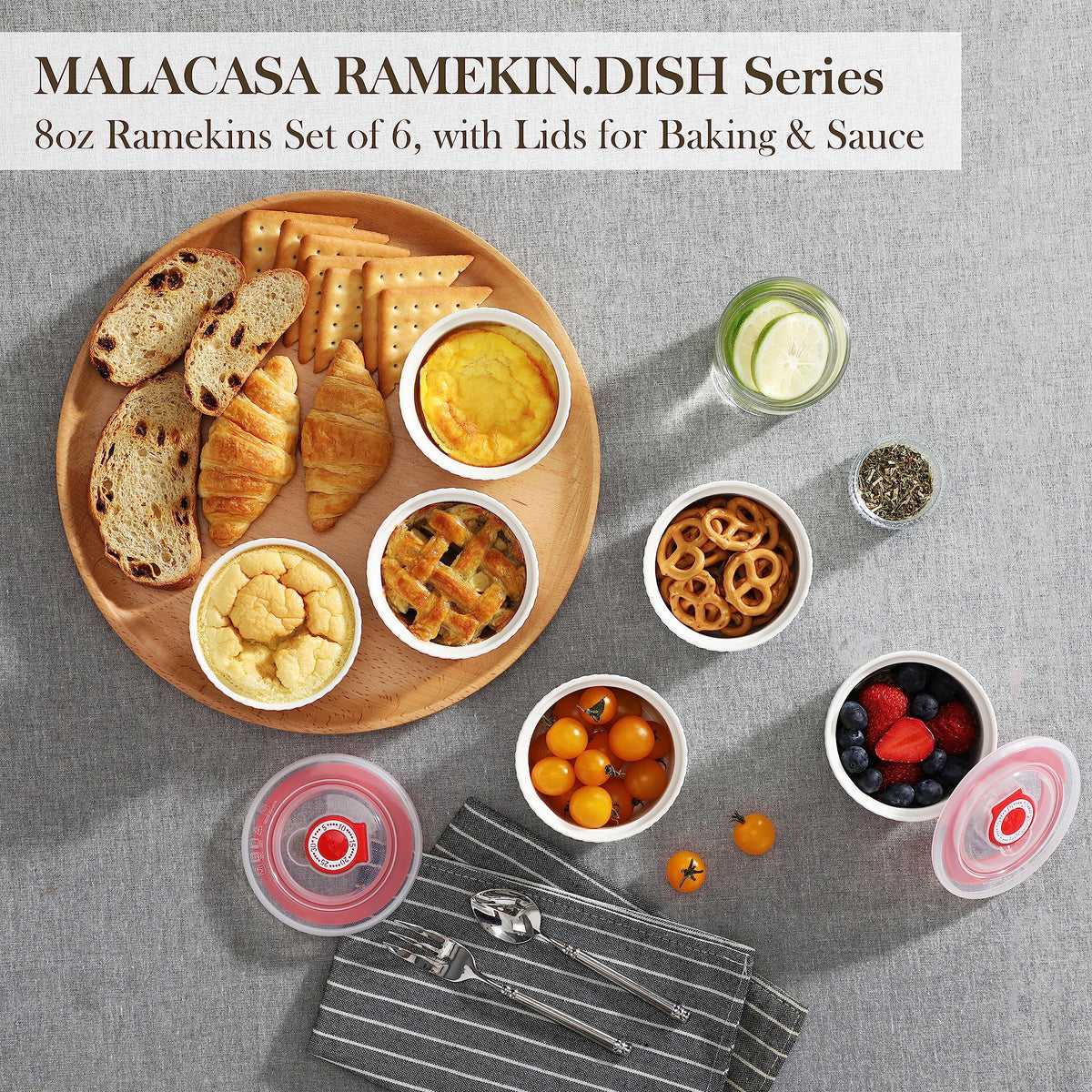 MALACASA durable porcelain ramekins resist chips for daily use.