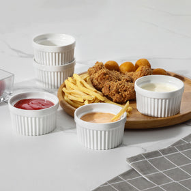MALACASA eco-friendly porcelain custard cups reduce waste while keeping food warm longer.