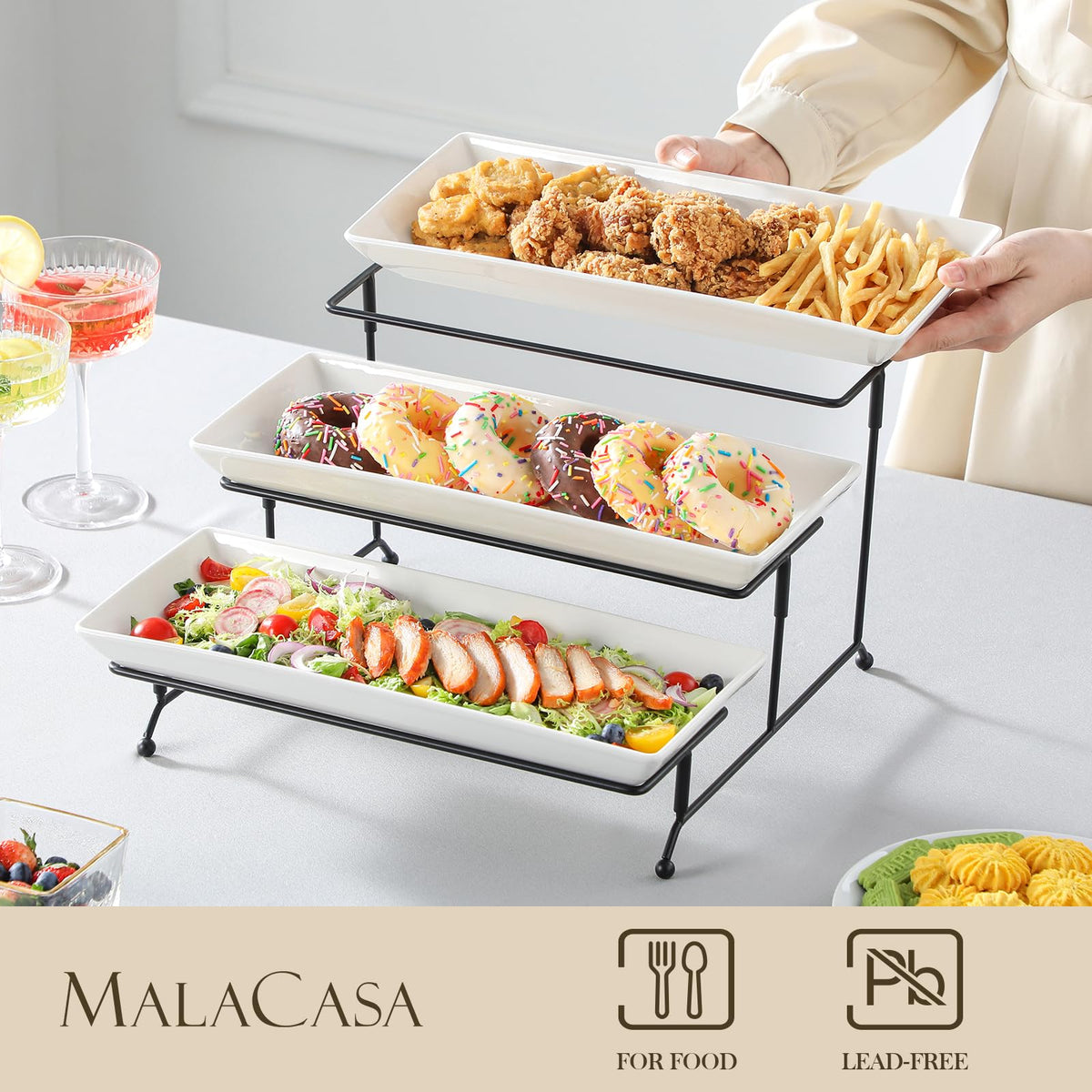 MALACASA elevated serving platter perfect for showcasing appetizers