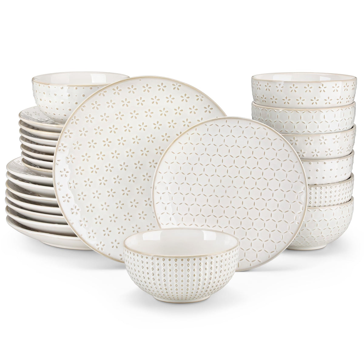 Malacasa embossed dinner plate showing elegant texture for elevated meals