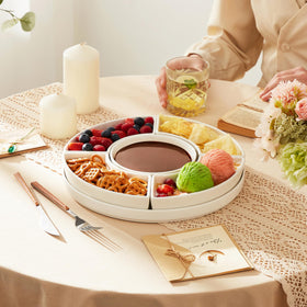 MALACASA six-section tray suitable for chips, dips, fruit, and more