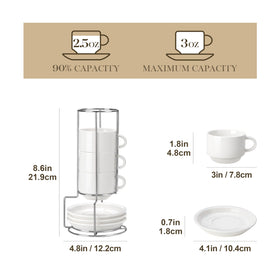 MALACASA 2.5 oz porcelain espresso cups ideal for a bold shot.