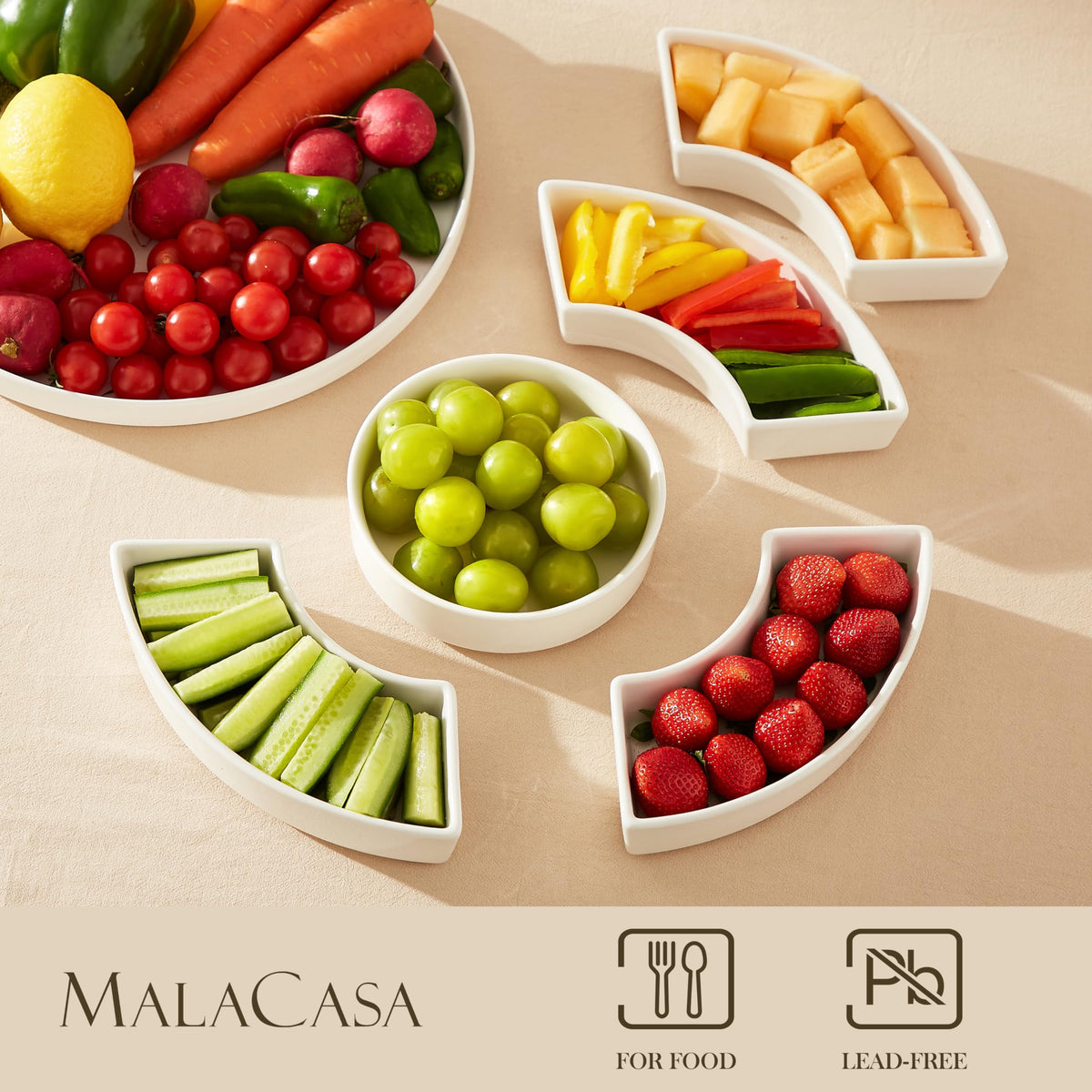 MALACASA six-compartment tray highlights fresh, distinct flavors in each bite