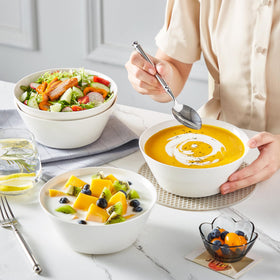 MALACASA gift-ready white bowls, a versatile kitchen gift for housewarmings and holidays.