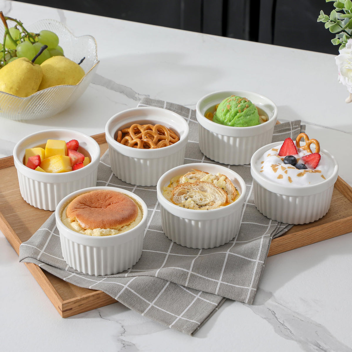 MALACASA Glidecoat glaze ramekins: easy-to-clean surface after baking and serving