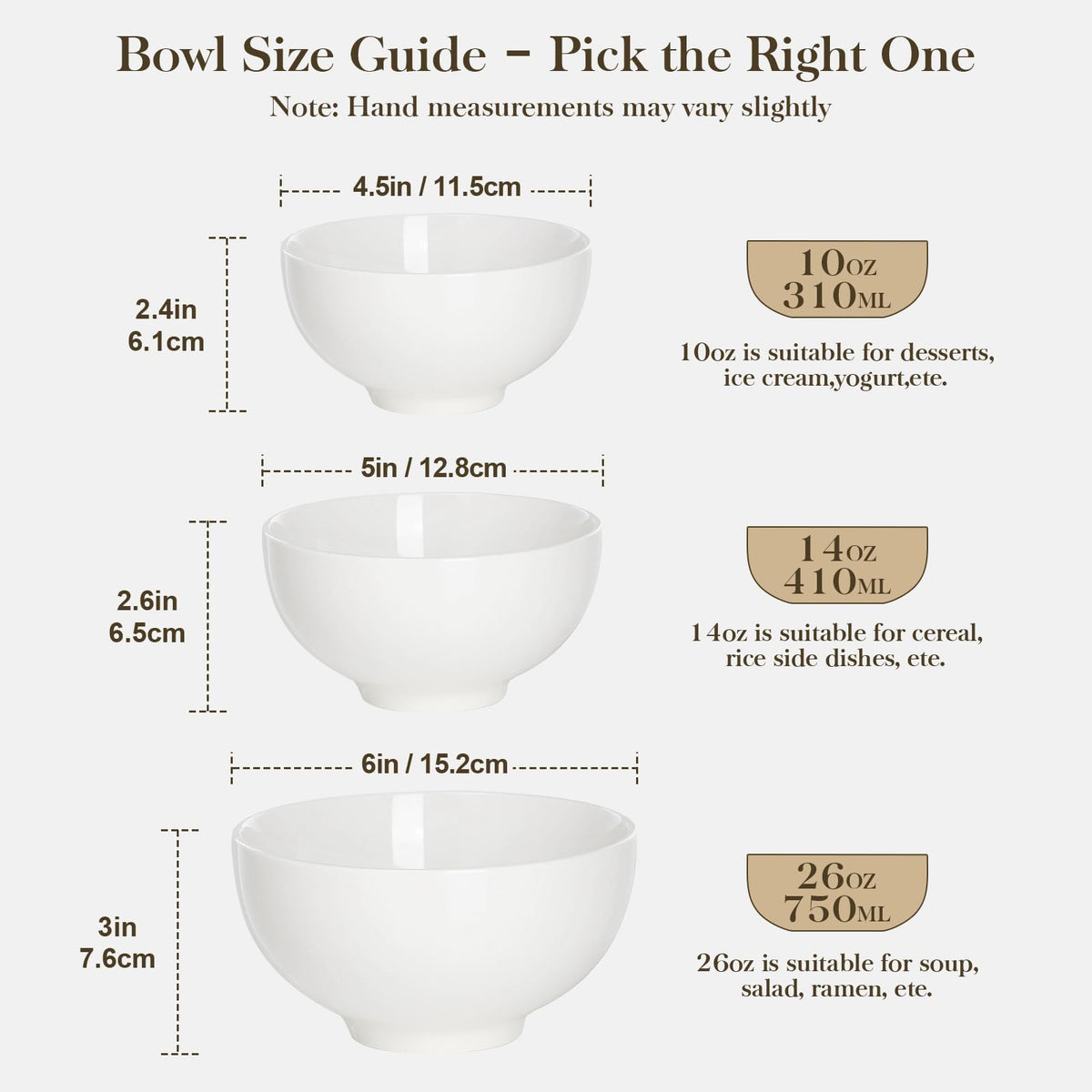 MALACASA ivory glaze dining bowls elevate everyday meals