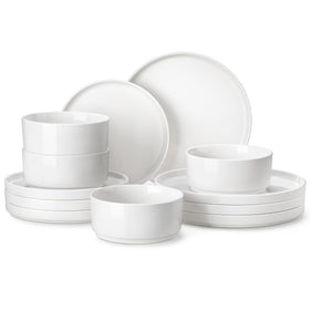 MALACASA Leah 12-piece set laid out for a four-person dining setup.