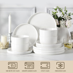 MALACASA Leah stackable design with grooves for compact kitchen storage.