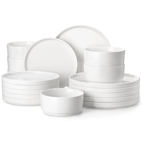 MALACASA LEAH 18pc dinnerware set displayed for six, a complete dining solution for everyday meals.