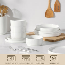 MALACASA LEAH cereal bowls with ample capacity for breakfast staples.