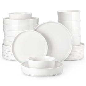 MALACASA LEAH dinner plates with durable, chip-resistant surfaces for everyday dining.