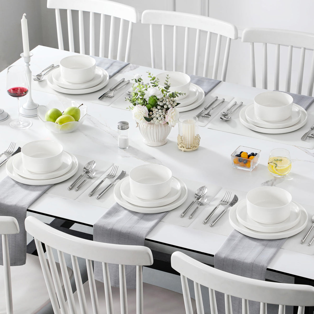 Malacasa Leah dishwasher-safe porcelain ready for easy cleaning in daily use.