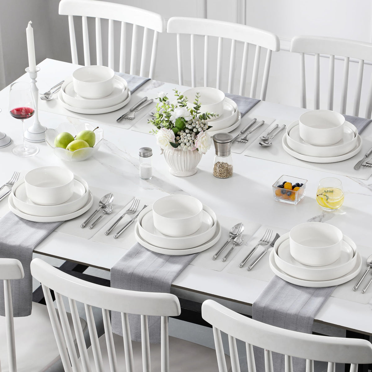 MALACASA LEAH microwave-safe plates and bowls for quick reheats.