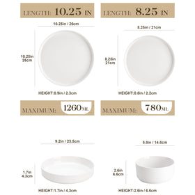 MALACASA LEAH salad plates with clean lines and easy-clean glaze.