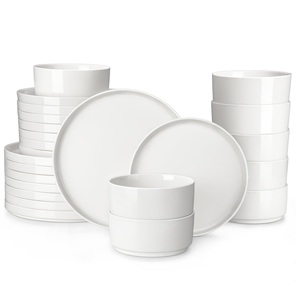 Malacasa Leah table setting showcasing a modern porcelain dinnerware collection for elegant dining.