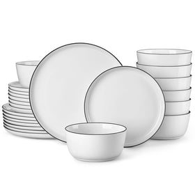 Malacasa Lexi dinner plate close-up with premium glaze for everyday meals.