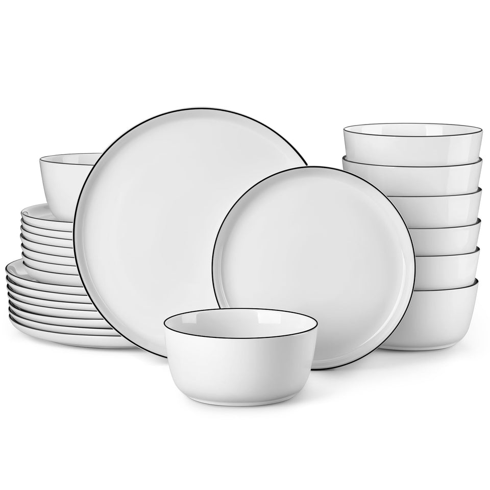 Malacasa Lexi dinner plate close-up with premium glaze for everyday meals.