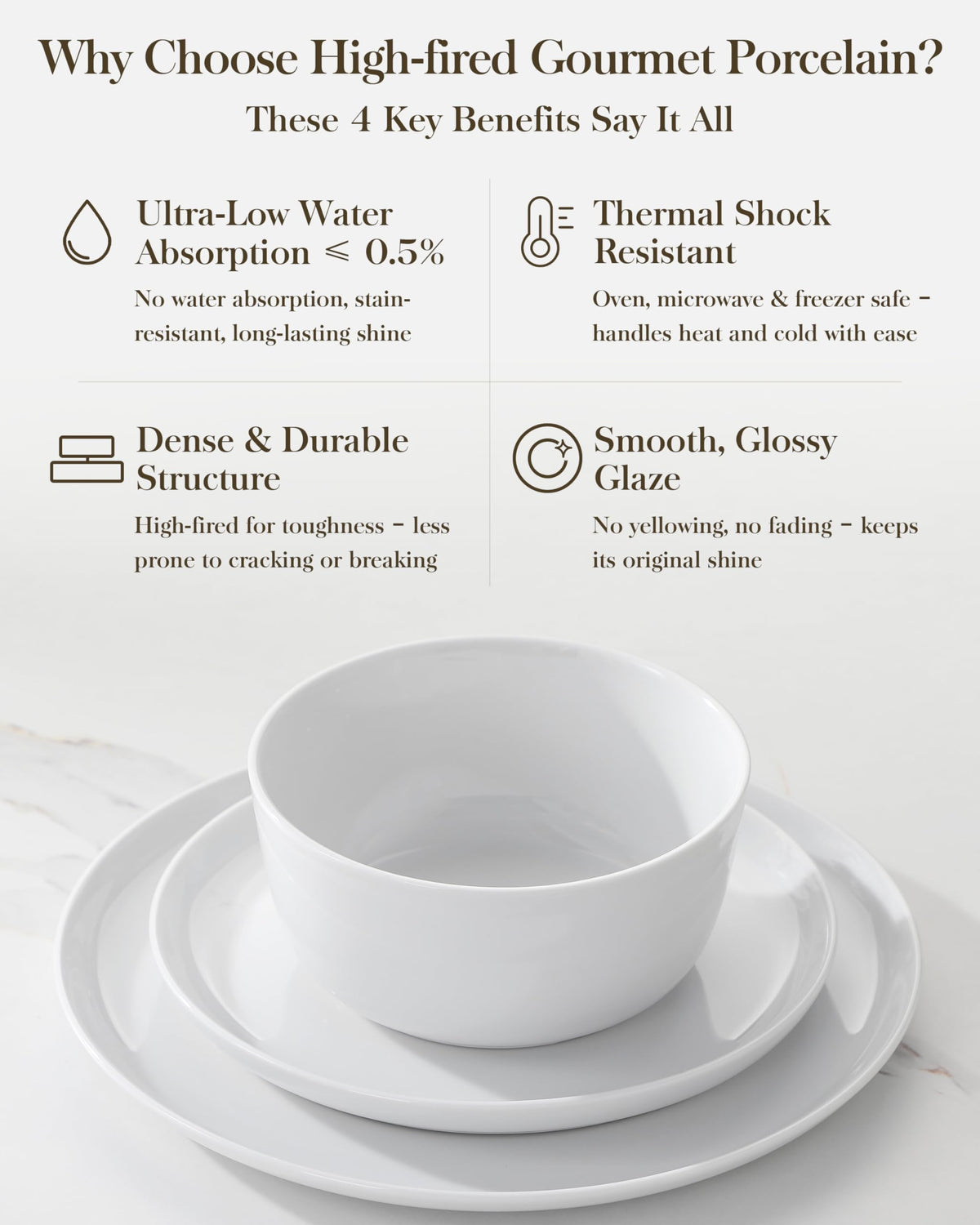 MALACASA LEXI close-up shows smooth glaze and premium quality porcelain.
