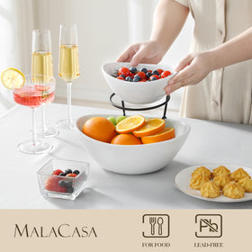 MALACASA lower bowl 60oz holds chips or salads for crowd-friendly serving.