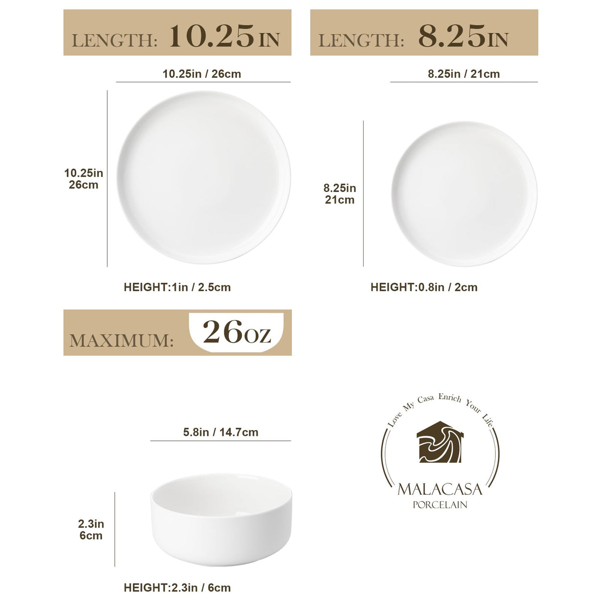 MALACASA LUNA salad plates close-up showing clean edges for versatile meals.