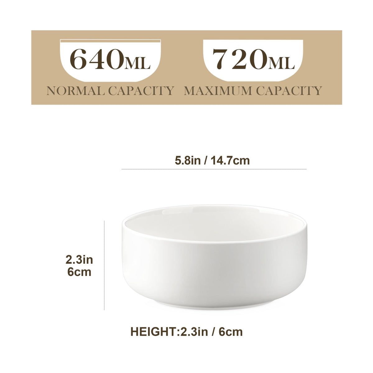 MALACASA LUNA 24oz bowls side view shows elegant ivory-white porcelain.