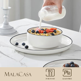 Malacasa Luna cereal bowls—ample 26 oz for hearty portions.
