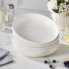 MALACASA Luna durable white bowls pair with any tableware for everyday dining or entertaining.