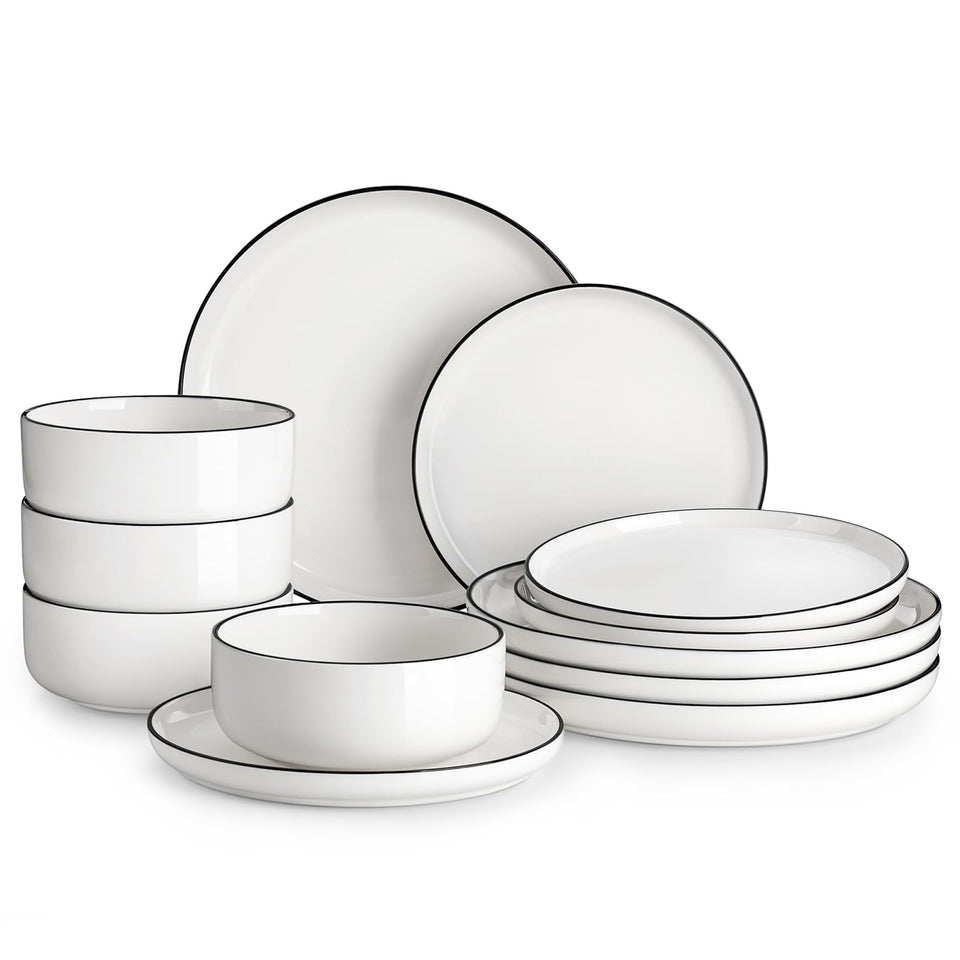 Malacasa Luna dinner plates—sleek design for everyday meals.