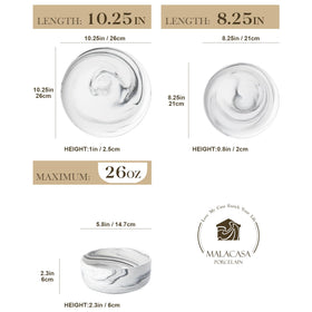 MALACASA LUNA dessert plates with sleek, stackable design