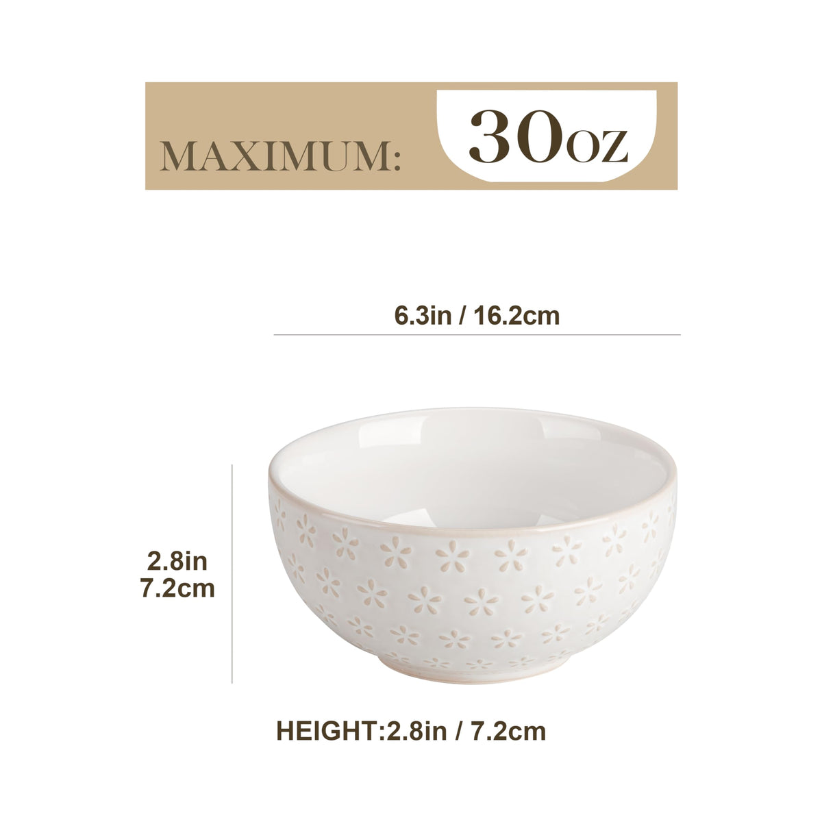 Malacasa Lydia 30-ounce capacity bowls for hearty servings