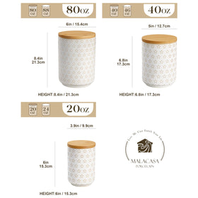 MALACASA Lydia jar set features embossed design for stylish kitchen decor.