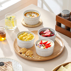 MALACASA Lydia Collection ramekins add elegant texture to desserts and appetizers