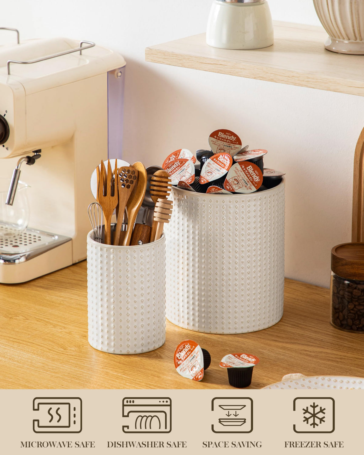 MALACASA Lydia countertop organizer creates a tidy, accessible workspace.