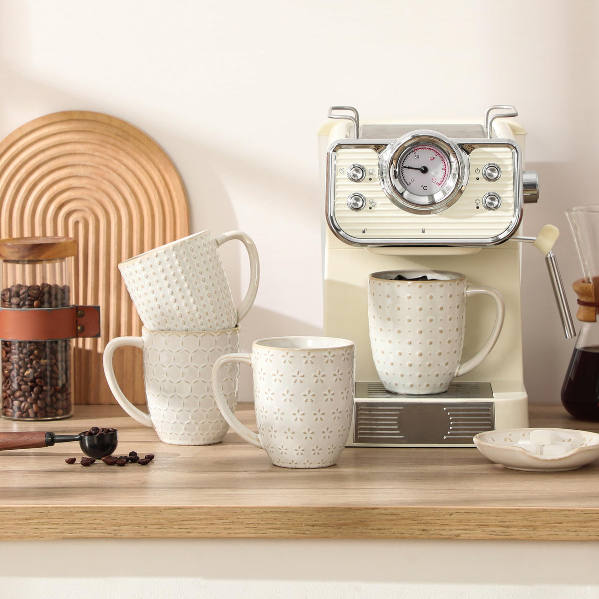 MALACASA Lydia 16oz mug with a comfortable handle for daily coffee.