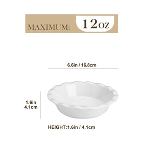 MALACASA mini pie pan with a ruffled edge adds elegant crust appeal.