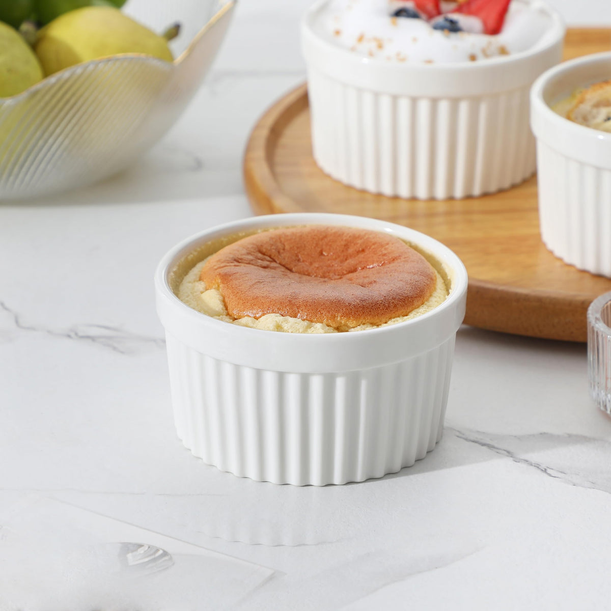 MALACASA modern white ramkins: timeless design fits any table or prep setup