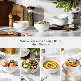 MALACASA versatile serving bowls for soups, salads, and desserts
