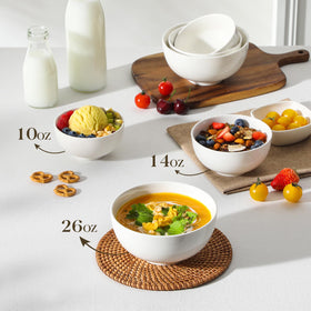 MALACASA 10 oz bowls pair with oatmeal and cereal.