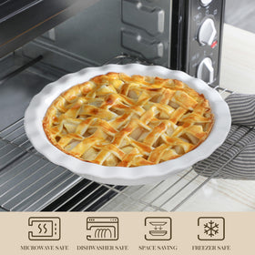 MALACASA oven-safe pie dish works from freezer to hot oven