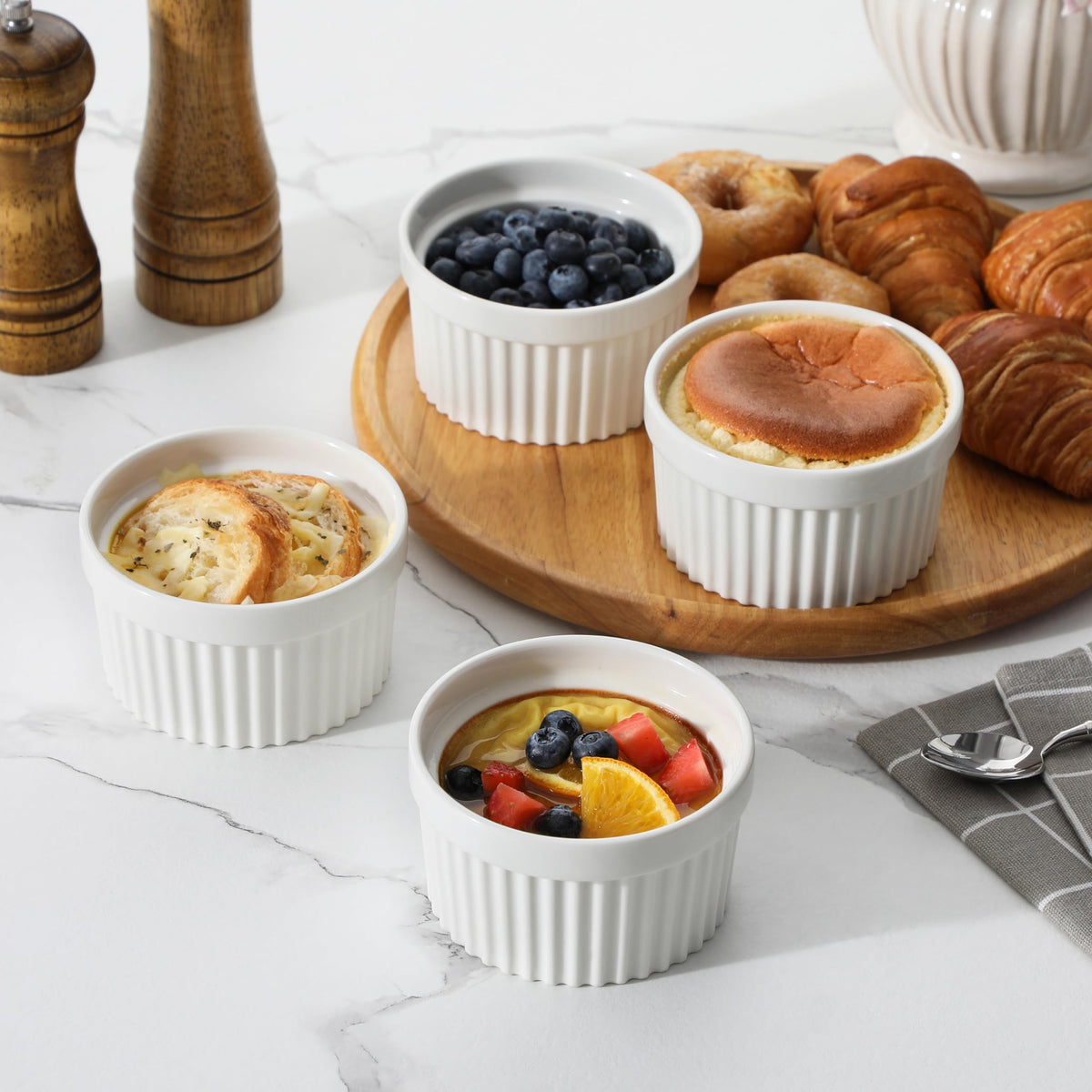 MALACASA durable ramekins withstand high heat for oven-to-table dishes