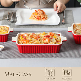 Malacasa 2QT dish ideal for casseroles and meal prep.