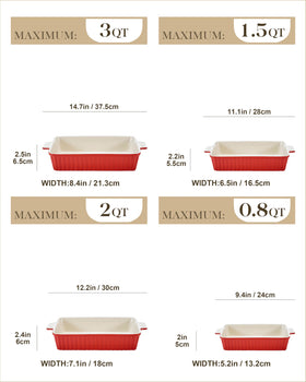 Malacasa 3QT porcelain dish with durable glaze for even heating.